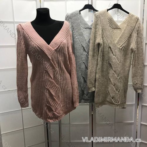Sweater with deeper cut long ladies (uni sl) ITALIAN MODA IMC171869