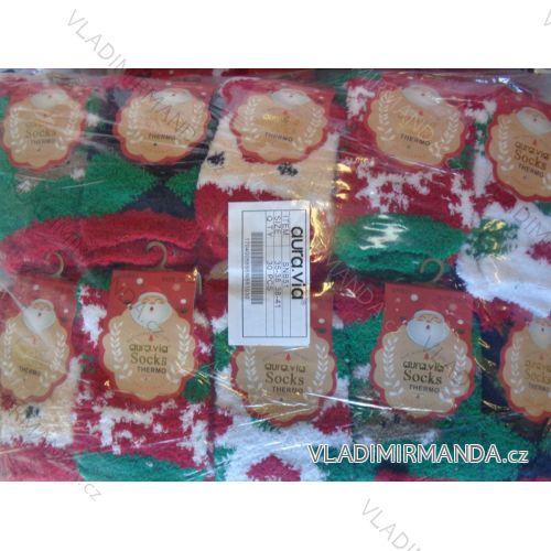 Socks warm womens and adolescent Christmas theme (35-38,38-41) AURA.VIA SNB51
