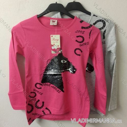 T-shirt short long sleeve with baby sequins and teen girl (134-164) TURKEY MODA TM217052
