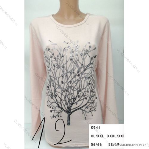 T-shirt plastic pattern long sleeve ladies (l-3xl) ERBOSSI PM117K941
