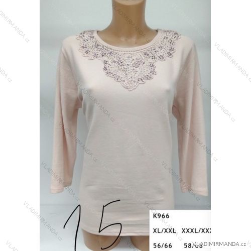 T-shirt with lace long sleeve ladies (l-3xl) ERBOSSI PM117K966
