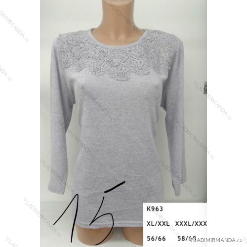 T-shirt with lace long sleeve ladies (l-3xl) ERBOSSI PM117K963
