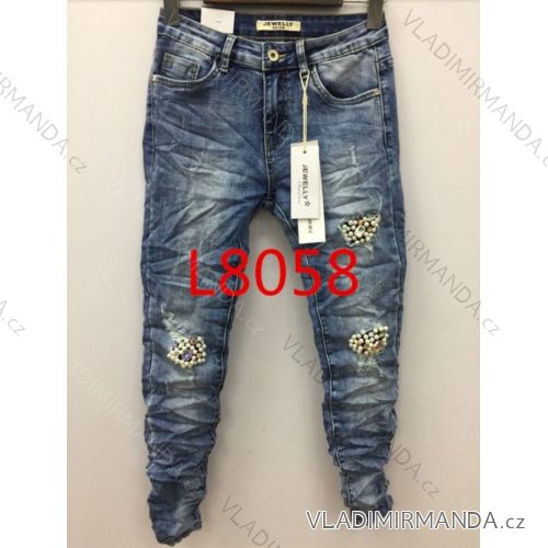 Jeans with pearls womens (xs-xl) JEWELLY L8058
