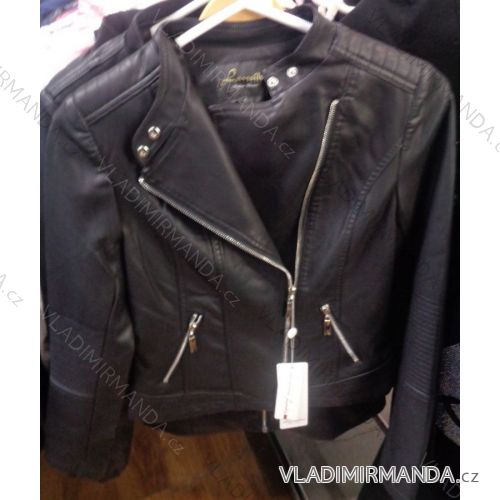 Short sleeve imitation leather jacket (s-2xl) LANSILU ITALIAN MODA IM918OK01
