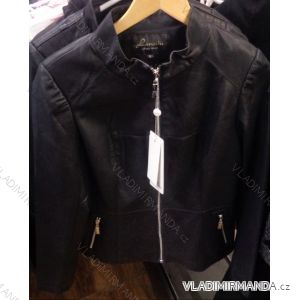 Short sleeve imitation leather jacket (s-2xl) LANSILU ITALIAN MODA IM918A688
