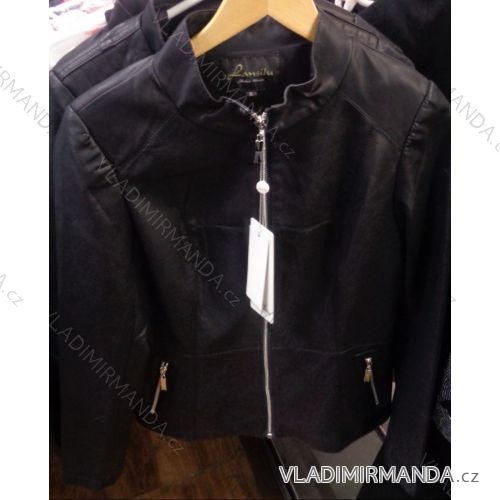 Short sleeve imitation leather jacket (s-2xl) LANSILU ITALIAN MODA IM918A688
