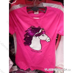 T-shirt short sleeve with children's sequins and teenage girls (128-164) TUZZY TURKEY MODA TM218011
