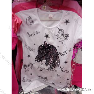 T-shirt short sleeve with baby sequins and teen girl (128-164) TUZZY TURKEY MODA TM218012
