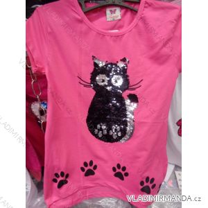 T-shirt short sleeve with children's sequins and teenage girls (128-164) TUZZY TURKEY MODA TM218013
