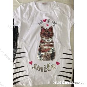 T-shirt short sleeve with baby girl's sequins (98-128) TUZZY TM218060

