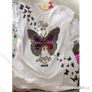 T-shirt short sleeve with baby girl's sequins (98-128) TUZZY TM218061
