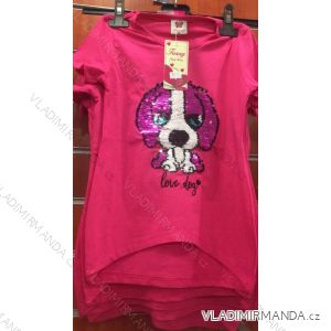 T-shirt short sleeve with baby girl's sequins (98-128) TUZZY TM218062
