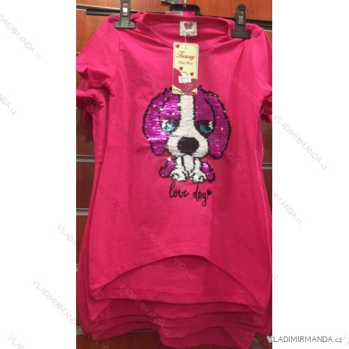 T-shirt short sleeve with baby girl's sequins (98-128) TUZZY TM218062