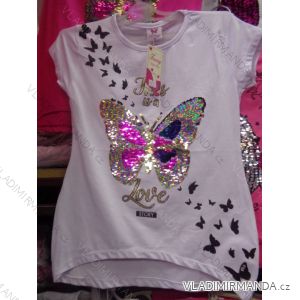 T-shirt short sleeve with sequins baby teen girl (128-164) TUZZY TURKEY MODA TM218024

