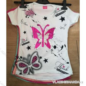 T-shirt with sequins short sleeve baby teen girl (128-152) TURKEY WD WD18016
