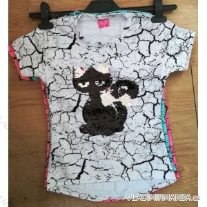 T-shirt with sequins short sleeve baby teen girl (128-152) TURKEY WD WD18024
