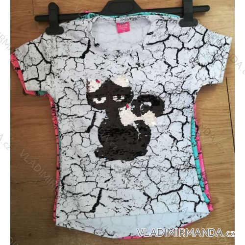 T-shirt with sequins short sleeve baby teen girl (128-152) TURKEY WD WD18024
