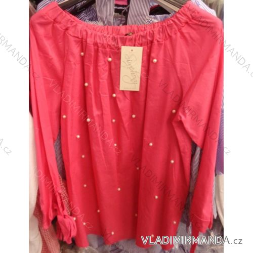 T-shirt long sleeve with pearls womens (uni sl) ITALIAN Fashion IM518065
