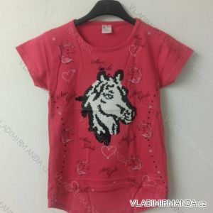 T-shirt short short sleeve with baby girl's sequins (8-12 years) TURKEY MODA TV4180391