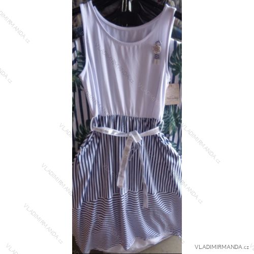 Sleeveless dresses summer ladies' navy strip (uni sl) ITALIAN Fashion IM518186
