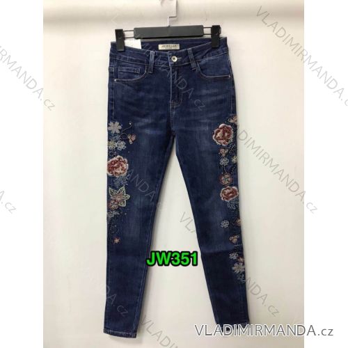Rifle jeans narrow long flowers women (xs-xl) JEWELLY LEXXURY JW351