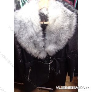 Jacket coat leatherette long sleeve ladies (s-2xl) RFW5412
