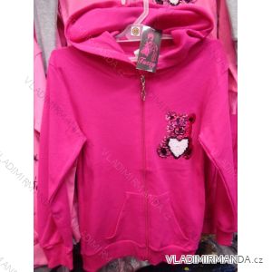 Sweatshirt long sleeve with sequins and hoody infant baby girl (128-164) TUZZY TURKEY MODA TM218117
