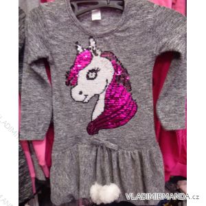 Long sleeve dress with sequins baby girl puppy (116-146) TUZZY TURKEY MODA TM218122
