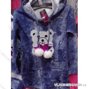 Sweatshirt long sleeve with sequins and hoody little girl puppies (128-164) TUZZY TURKEY MODA TM218132
