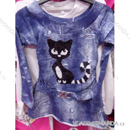 T-shirt short sleeve with sequins children's (116-128) TUZZY TURKEY MODA TM218134