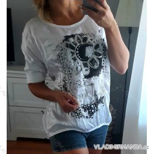 T-shirt tunic long sleeve satin womens (uni sl) ITALIAN Fashion IM818105
