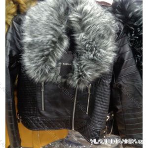 Leatherette jacket with ladies' fur (xs-xl) DD STYLE F685
