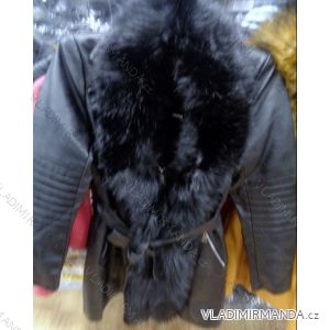 Jacket coat long leatherette with fur women's (xs-xl) DD STYLE F673

