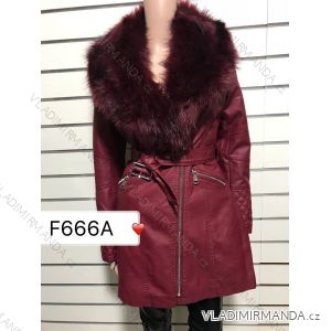 Jacket leatherette fur coat with ladies (s-2-xl) DD STYLE F666A

