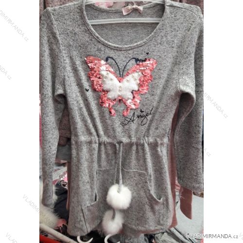 T-shirt short long sleeve with baby girl's sequins (134-164) TURKEY MODA TM218CH-5289