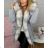 Coat winter park with fur women's shiny K-ZELL FASHION KZE198103SILVER