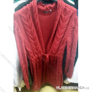 Cardigan sweater knitted long ladies (uni sl) OLOLLA FRANCE IMT8221

