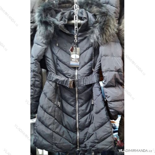 Winter satin coat with fur (s-xxl) ITALIAN MODA MA118D-038A
