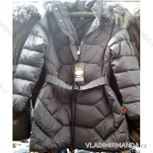 Coat satin coat with ladies' fur (2xl-6xl) ITALIAN MODA MA118D-62C
