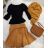 Skirt Imitation Cut Leather Women (sl) ITALIAN Fashion IM918265
