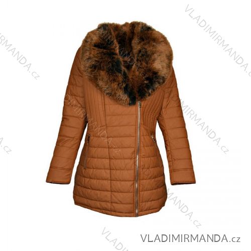 Women's jacket warm leatherette with fur (3xl-6xl) POLAND LEU18-10H5520BIG

