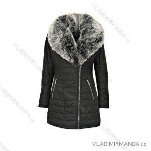Jacket women's warm leatherette with fur (s-2xl) POLAND LEU18-10H5520
