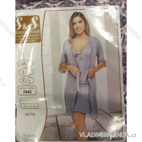 Set of night shirts and bathrobes long sleeve women (s-3xl) SAS TURKEY IM10184