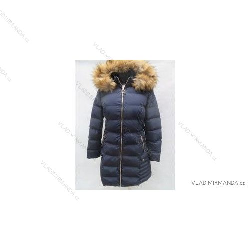 Winter satin coat with ladies' fur (s-2xl) ITALIAN LEATHER LEU1811H18177