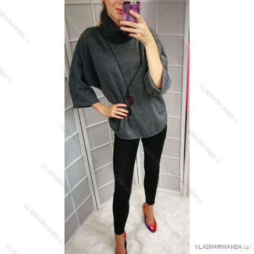 Sweater Pullover with Jewel 3/4 Sleeve (uni sl) ITALIAN MODA IM918110
