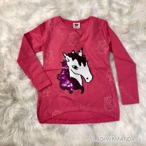 T-shirt short long sleeve with sequins baby girl (98-128) TUZZY TURKEY MODA TM218142
