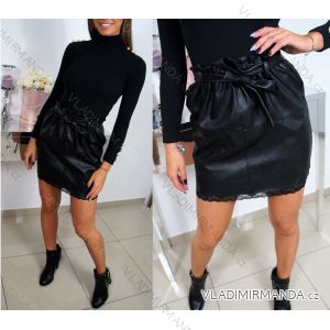 Leatherette skirt with lace (sml) ITALIAN Fashion IM919002