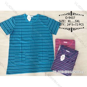 T-Shirt Striped Short Sleeve Women's Oversized (xl-5xl) Valerie Dream O-9437
