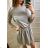 Dress 3/4 sleeve ladies neon (uni sl) ITALIAN FASHION IMT19057 _UNI S/M Grey