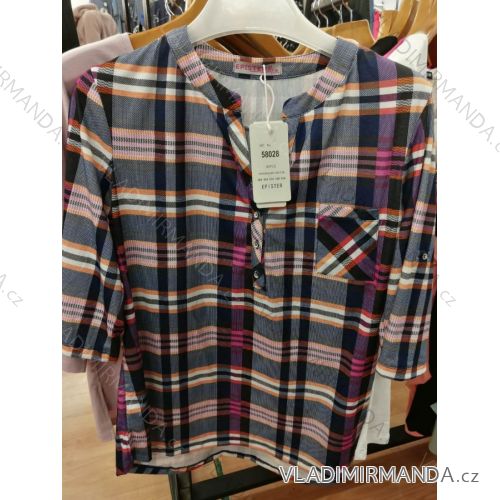 T-shirt 3/4 sleeve for buttons women's oversized (46-54) BENTER 58028
